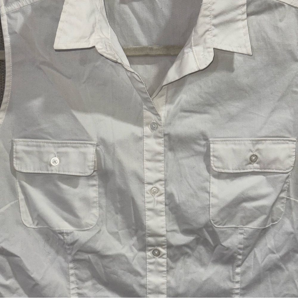 Riders by Lee size medium White Sleeveless Button-Down Shirt - Picture 4 of 5